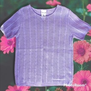 Vtg 90s lavender short sleeve sweater top